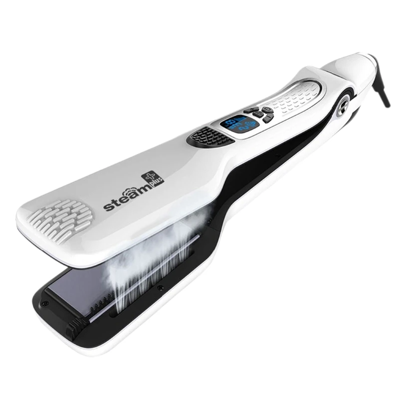 Steam Hair Straightener Brush Titanium Ceramic Flat Iron Professional Electric Comb Fast Pod Eu P | Красота и здоровье