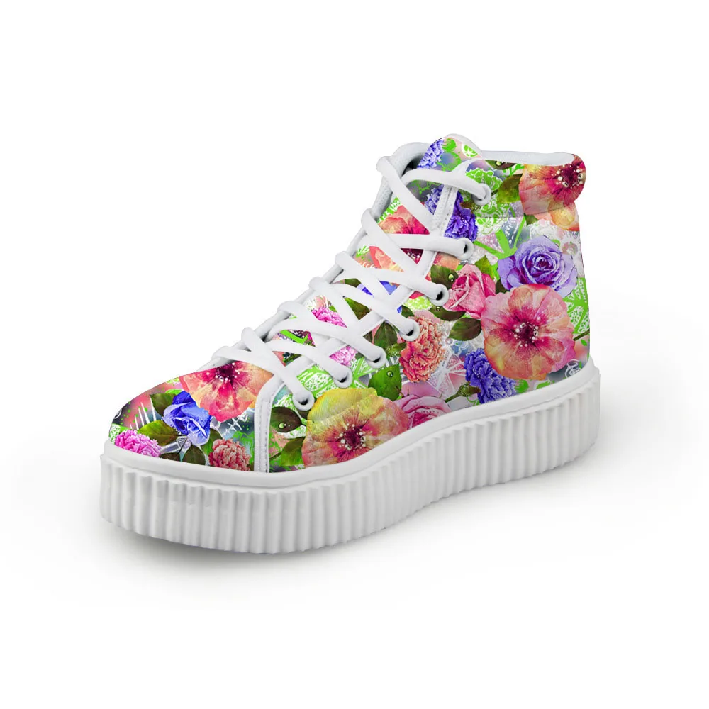 WHEREISART/Женская обувь на платформе смешанные цвета ручная роспись плоской подошве