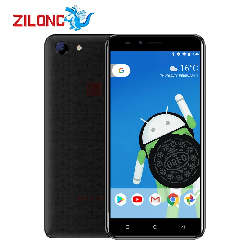 KOOLNEE Радуга 5 0 &quotДисплей 2400 мАч Android 8 1 телефона MT6580 4 ядра 3 цвета крышка 8MP ГБ