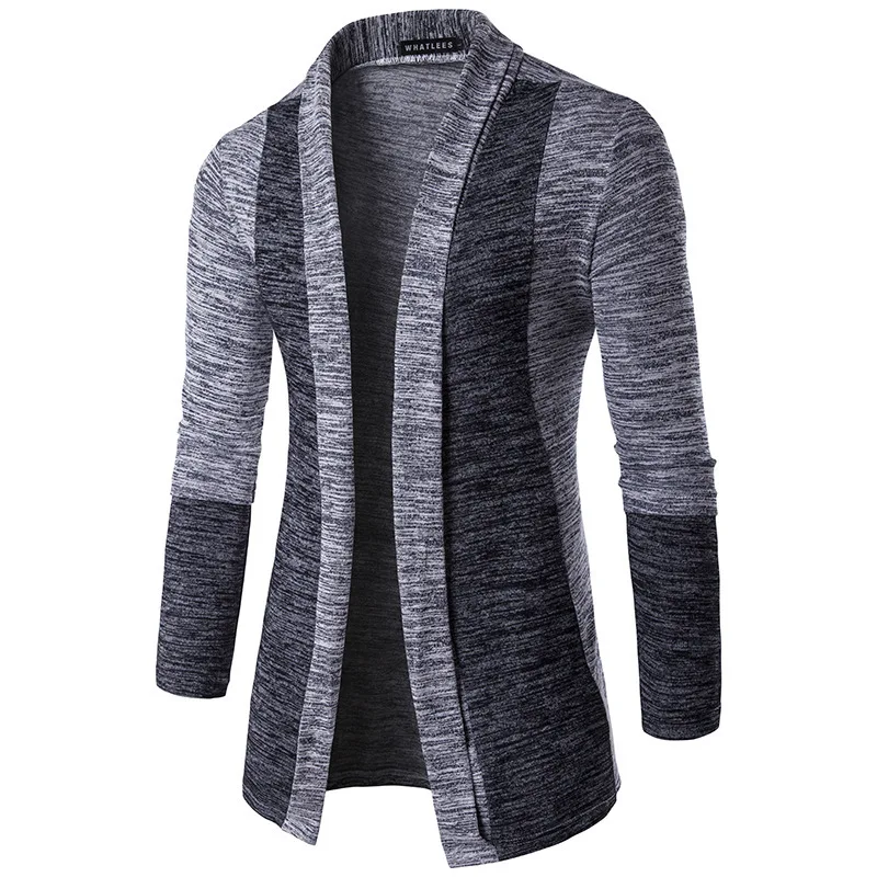 

European and American fashion new sweater cardigan splicing male bump color men's cardigan sweater long-sleeved joker