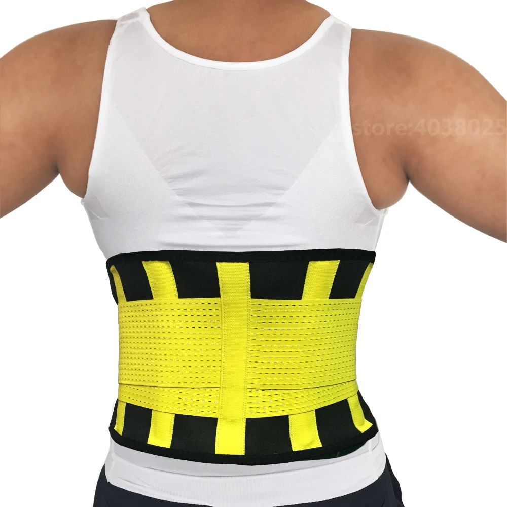 

Elastic Adjustable Black Belt Posture Corrector Brace Waist Back Lumbar Support Belt Self-heating Medical Support Bar Belt XXL