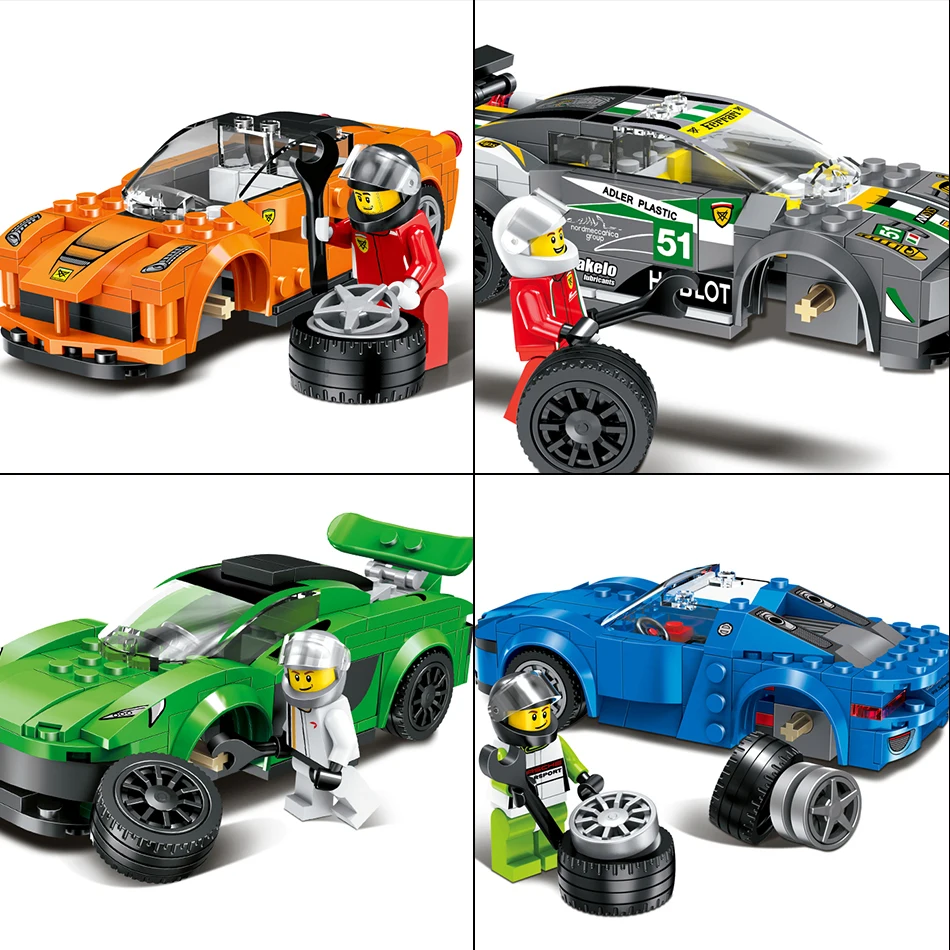 Racing Sports Car Model Building Blocks Toys Compatible Legos City Friends Enlighten Bricks Gift For Children | Игрушки и хобби