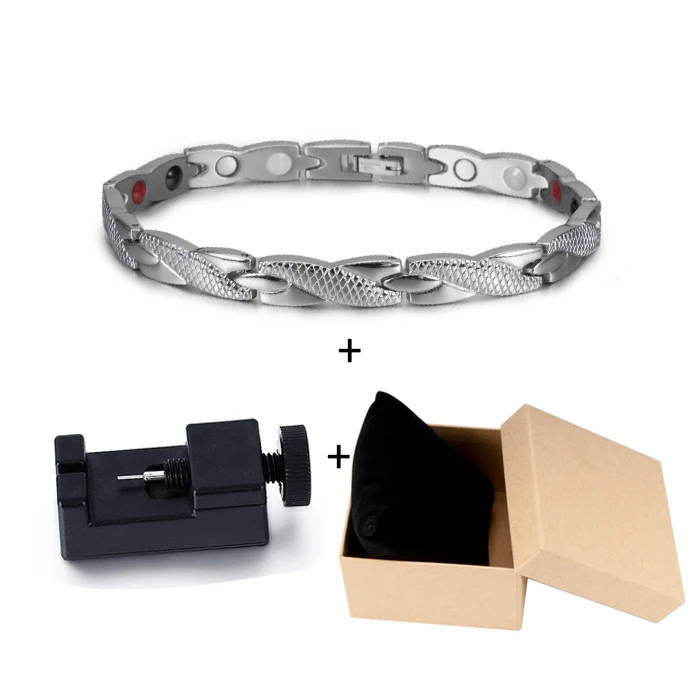 silver tool box Vinterly, Энергетический Браслет для здоровья, мужской, крест, нержавеющая сталь, магнитный браслет, мужской, золотой цвет, цепочка, звено, браслет для мужчин, ювелирное изделие - Окраска металла: silver tool box