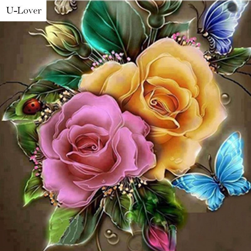 5D алмаз вышивка круглый кристалл пион цветок крестом наборы вышитые цветы