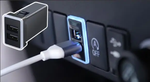 Быстрое Автомобильное зарядное устройство USB для серии HIACE 200 2014 2017|Проволока| |