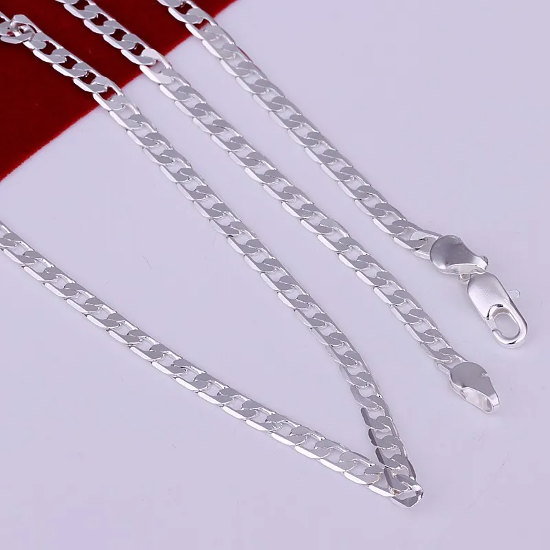 Новое поступление Лидер продаж 16 30 дюймов с серебряным покрытием 4 мм плоская