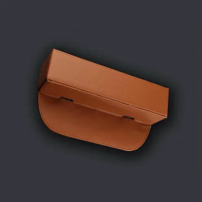 brown Кожаная Коробка для хранения автомобильных сидений, органайзер, карманы, авто сиденье, Боковой разрез, для телефона, для сигарет, ключей, карт, держатель, органайзер, аксессуары - Название цвета: brown