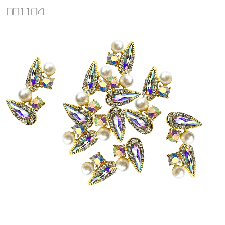 DD1104 -1 pack High Quality 20 pcs Gem pearl diamond Nail Decorators DIY nail art decorations metal tool | Красота и здоровье