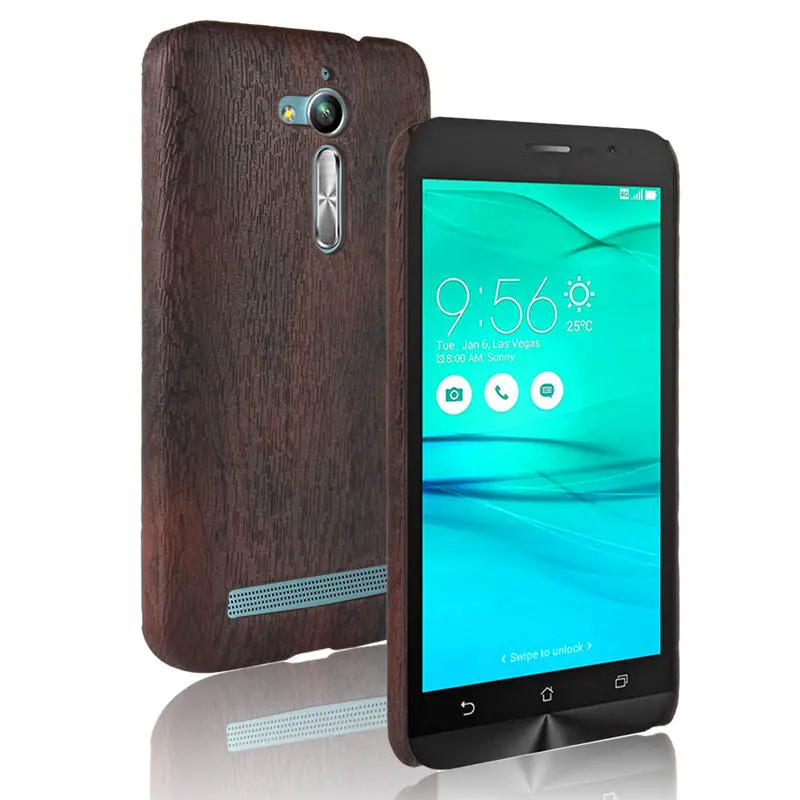 

SuliCase Leather Case for Asus Zenfone Go ZB500KL Wood Grain Phone Case Cover for Asus Zenfone Go ZB500KL Hard PC Frame Cover