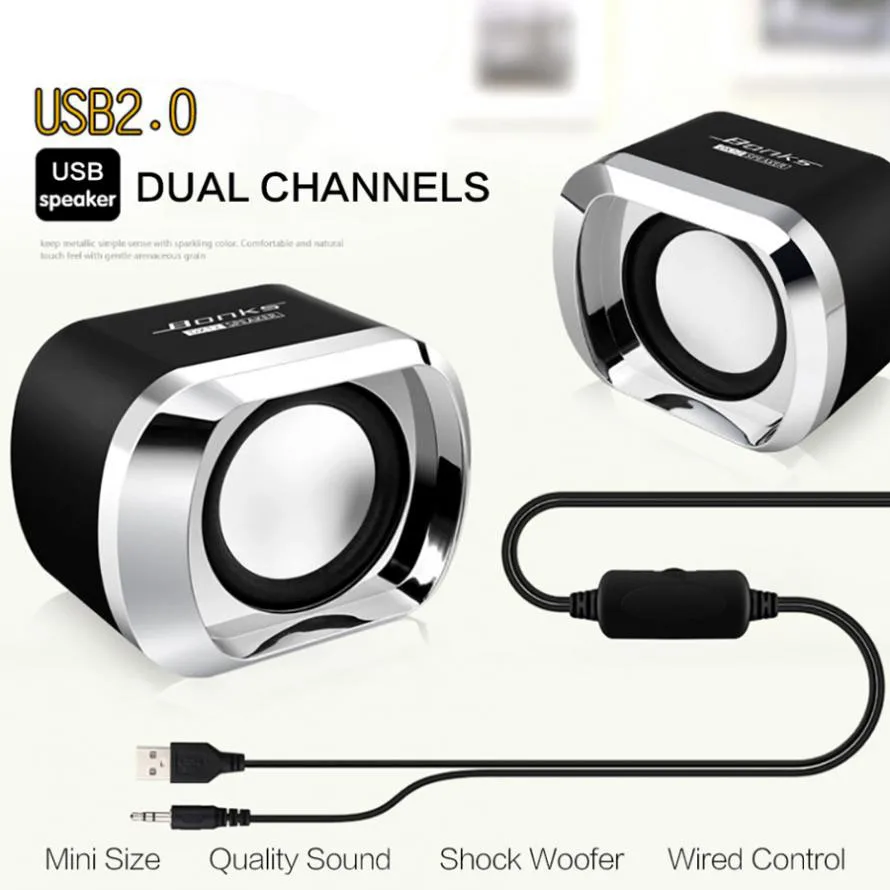 Мультимедийные мини колонки настольные звуковая коробка с питанием от USB