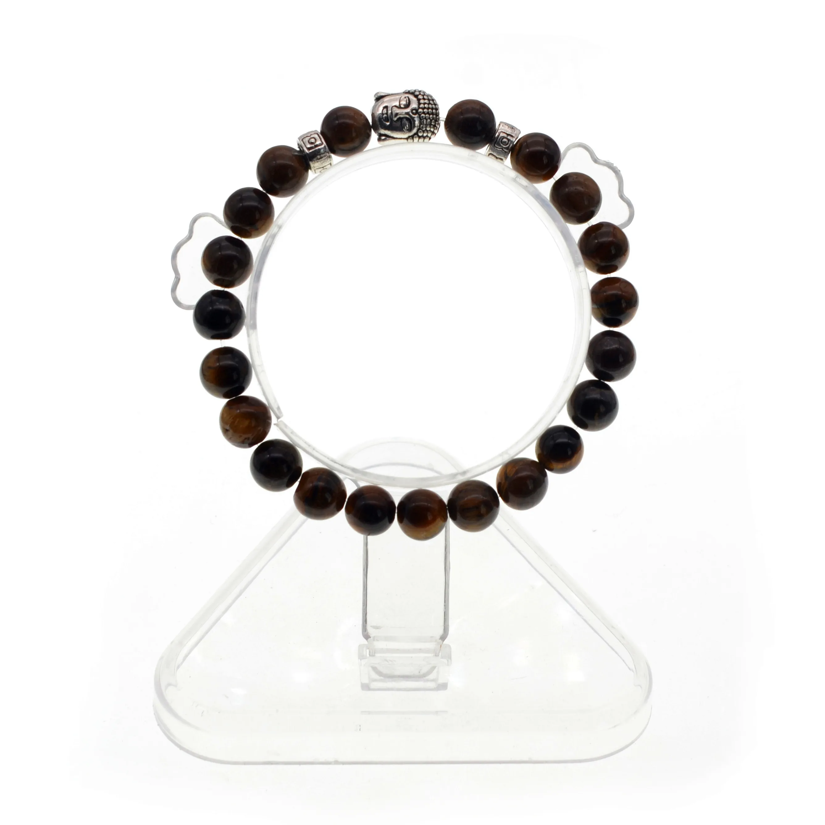 Tiger Eye White Crystal Green Natural Stone Bangle Bracelet Buddha Gold Jewelry Gift  Couple