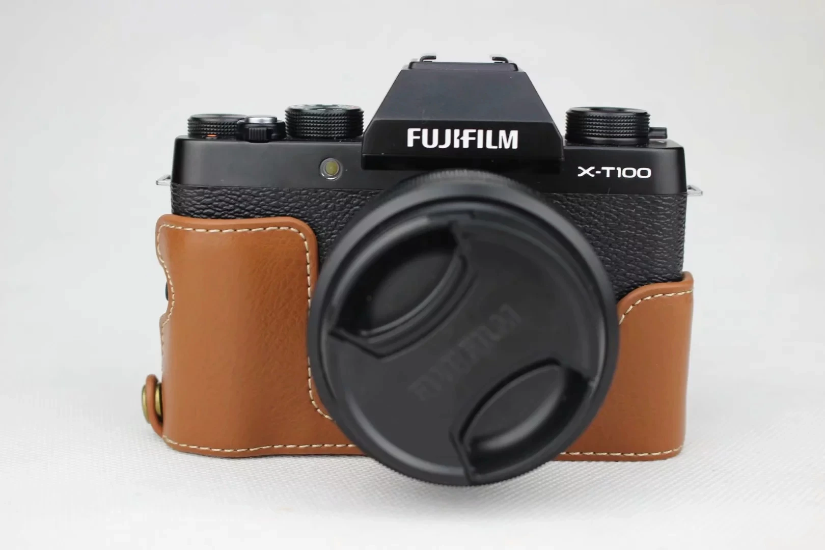 Корпус для половины камеры из натуральной кожи Fujifilm X-T100 Fuji XT100 XT-100 нижний корпус с