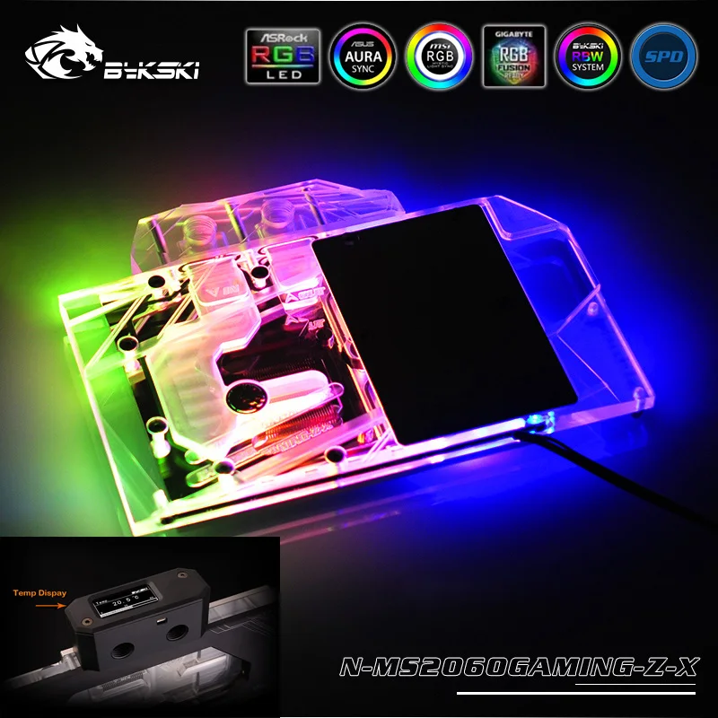 Bykski N MS2060GAMING Z X VGA полное покрытие блок водяного охлаждения со светодиодной
