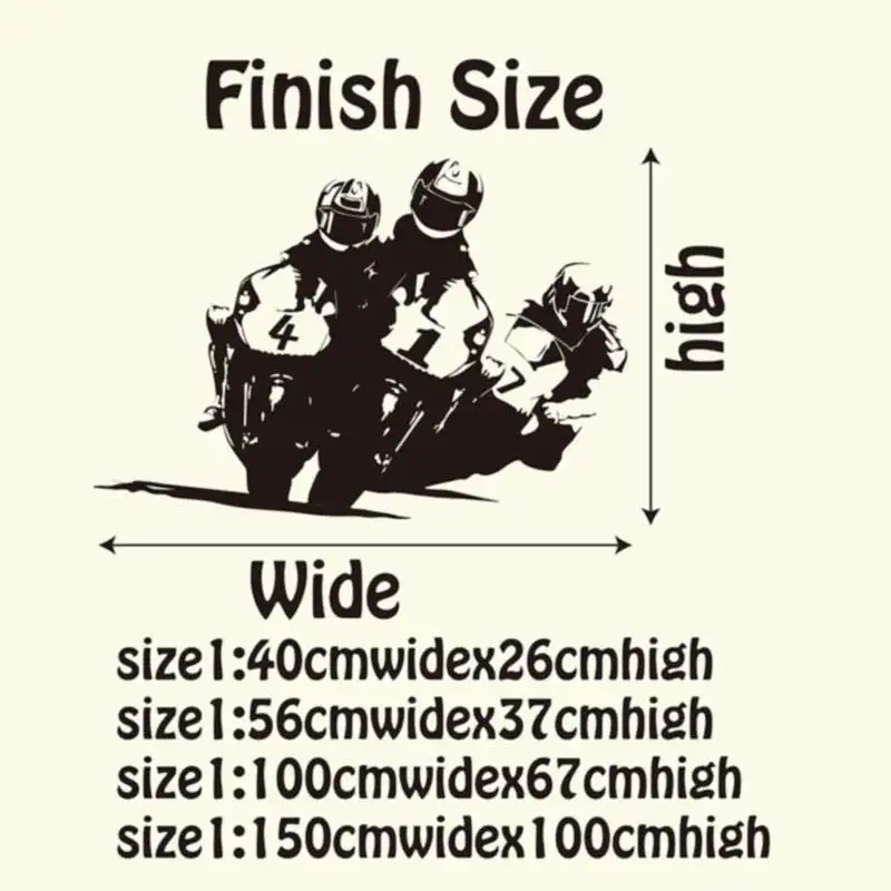Наклейки на стену в виде гоночных мотоциклов и игр 150x100 см|wall sticker|motocross wall decalsgame