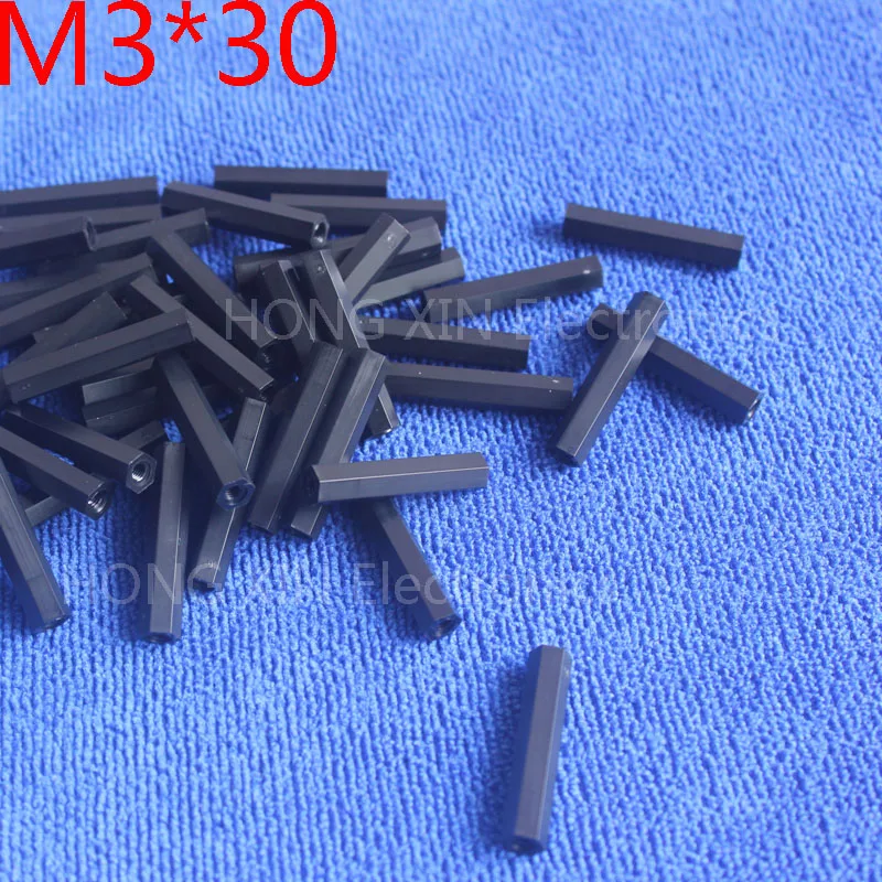 

Нейлоновая черная Шестигранная прокладка M3 * 30 30 мм, шестиугольная прокладка с резьбой, черная, нейлоновая, шестиугольная прокладка