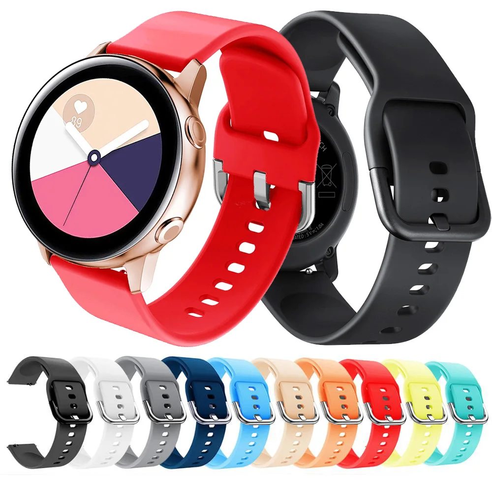 Ремешок 20 мм из мягкого силикона для Samsung Galaxy s2 gear sport 42 ремешок Watch Active Band