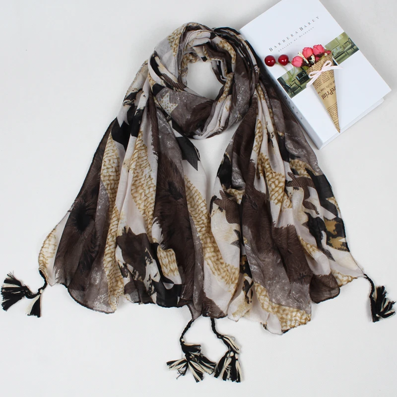 Весна-Осень 2020 новый модный стиль вуаль хлопок женская тонкая длинная шаль шарф