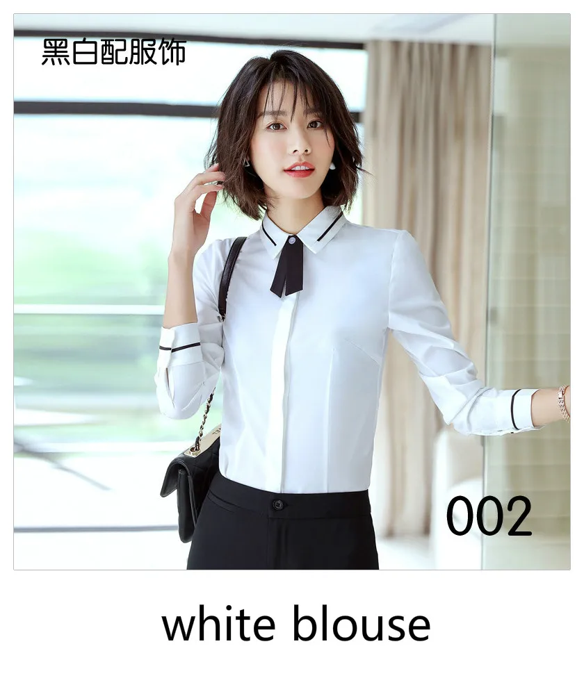 002 white shirt Женская одежда Блейзер длинный рукав зазубренный воротник карман костюм пальто офисный женский формальный Повседневный бренд куртка Рабочая одежда бизнес - Цвет: 002 white shirt
