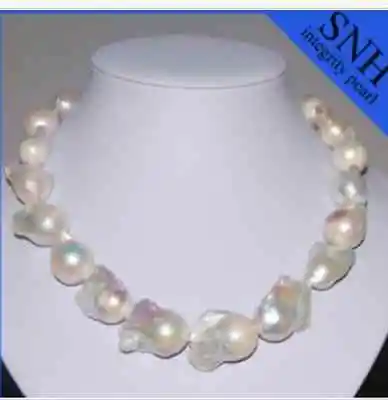 Классический огромный AAA20-25mm Южное море Белый Жемчужное ожерелье 18 дюймов 36&quot