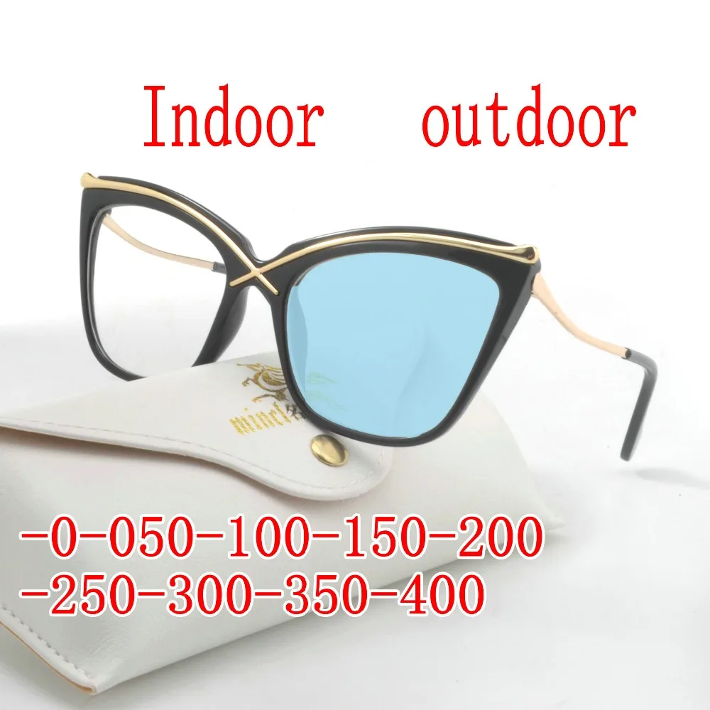 2019 близорукость фотохромные солнцезащитные очки готовой Для женщин оправа для