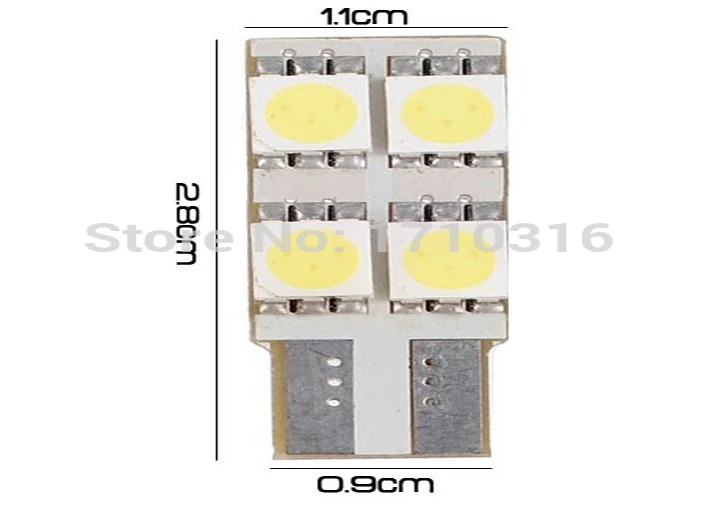 4 шт./лот 12В T10 W5W 4SMD 5050 Светодиодные Автомобильные Лампы шириной алюминиевые