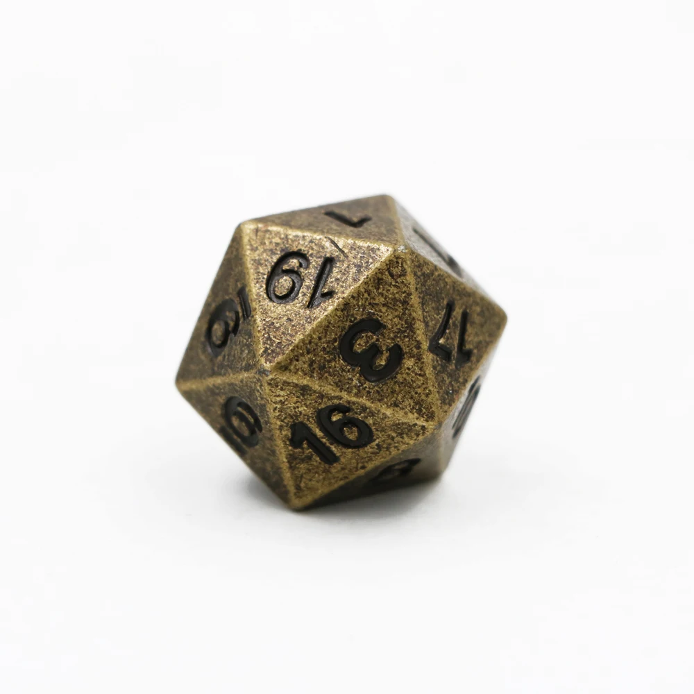 1 шт. D20 многогранник ролевые игры в кости 20-сторон аксессуары металлические игральные кубики DND разных Цвет цифровой игра в кости