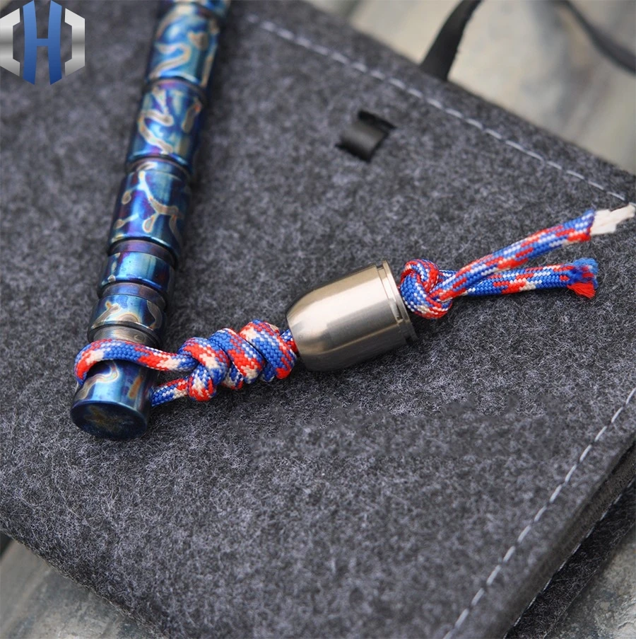 Титановый сплав TC4 нож бусины Пули Оболочки полировки кулон зонтик веревка EDC