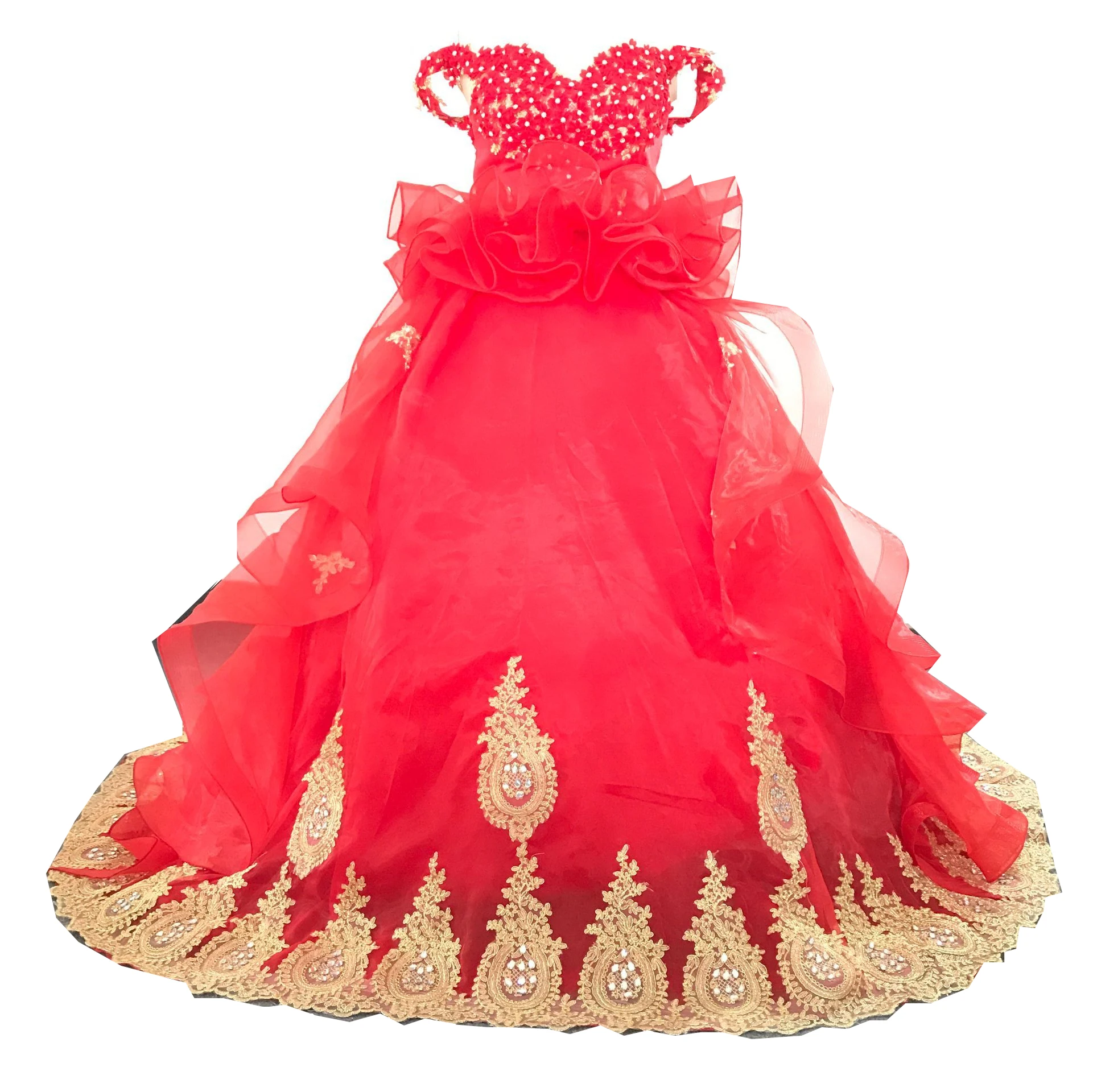 

Boat neck Ball Gown chapel train dress Applique Beaded wedding dresses