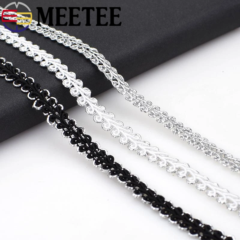 Meetee 10Meter 0.8cm Crocheted Curve Lace Trim Ribbon Fabric Centipede Braided DIY Sewing Clothes Accessories Wedding Craft | Дом и сад