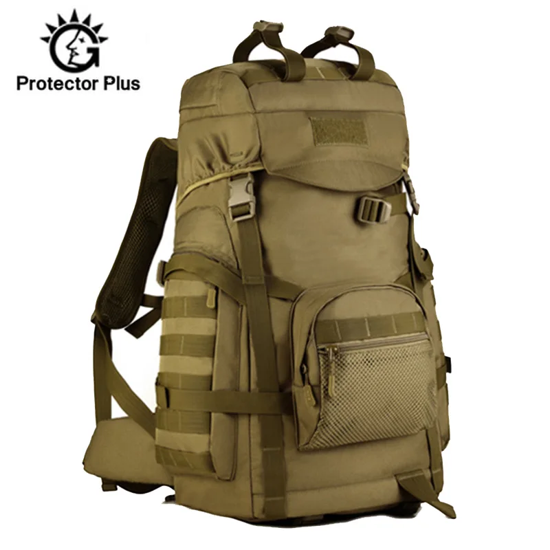 60L Men Military Bag Tactical Backpack Travel Camping Rucksack Climbing Mountaineering Bag Sport Outdoor Molle Army Bag XA805WA