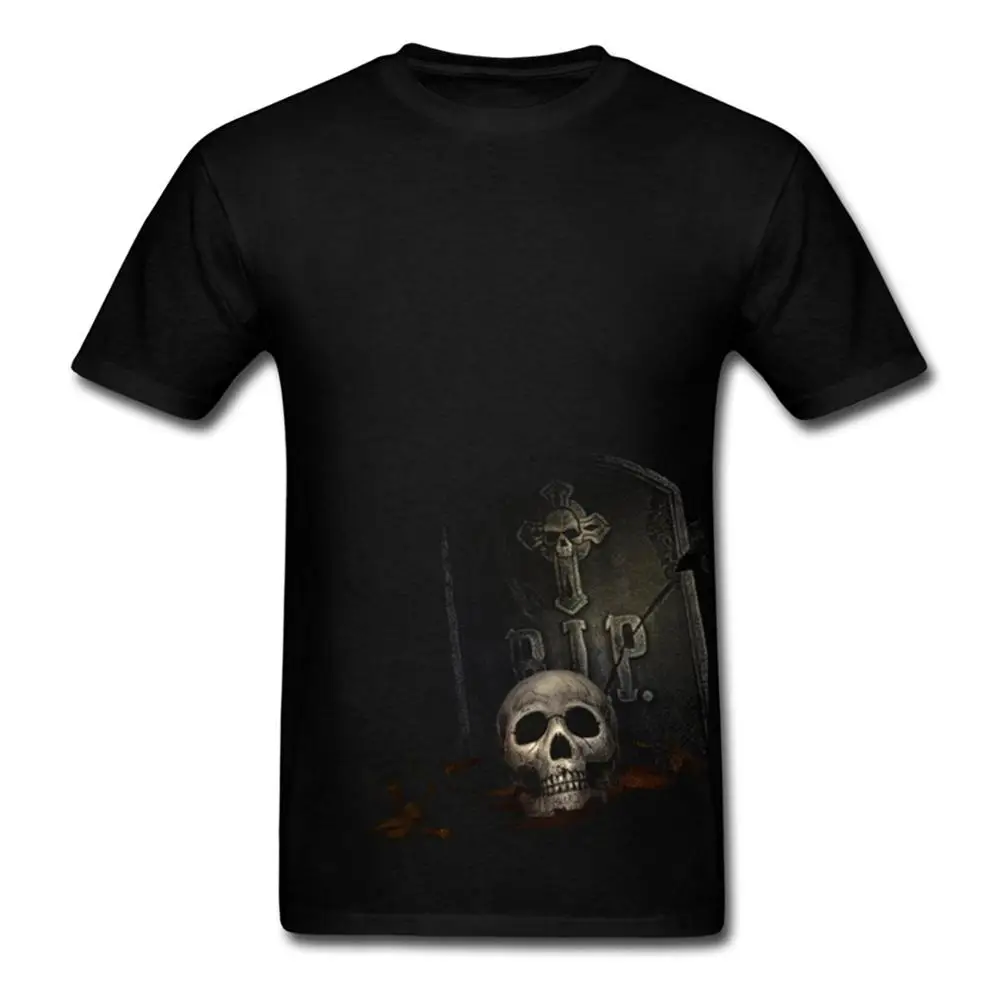 2017 повседневная популярная Хэллоуин Захоронения Черепа мужская Футболка 100%