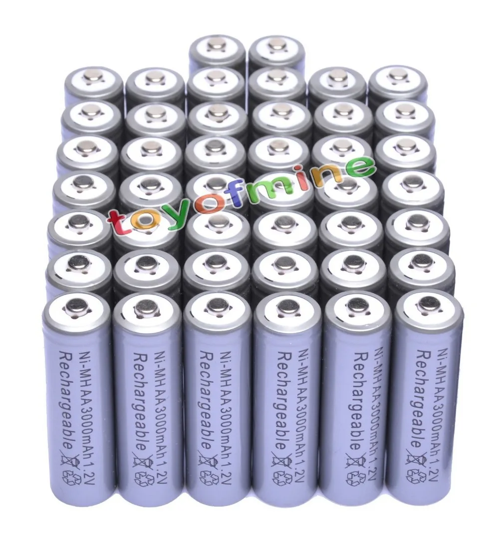 

44x AA 3000mAh 2A 1.2 V Ni-MH Grey Rechargeable Battery Cell for MP3 RC Toy