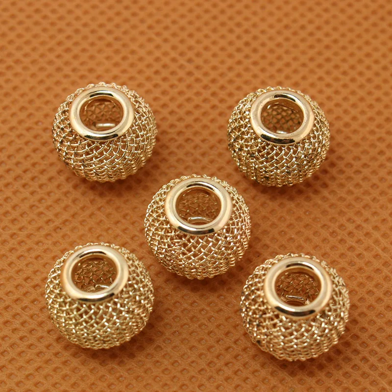 Nice Beads 10x12mm 6pcs Large Hole Mesh Net Metal Spacer For DIY Women Bracelet Jewelry Making | Украшения и аксессуары