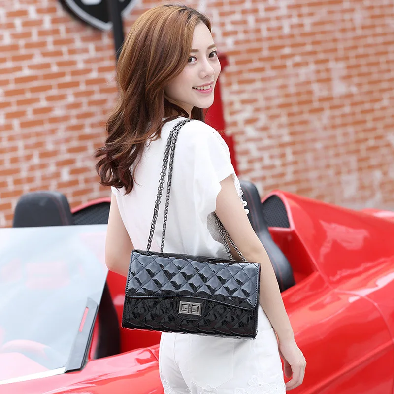 Статья 2017 Новый Лакированной Кожи Лин Грузии Цепи Небольшой Размер Пакета