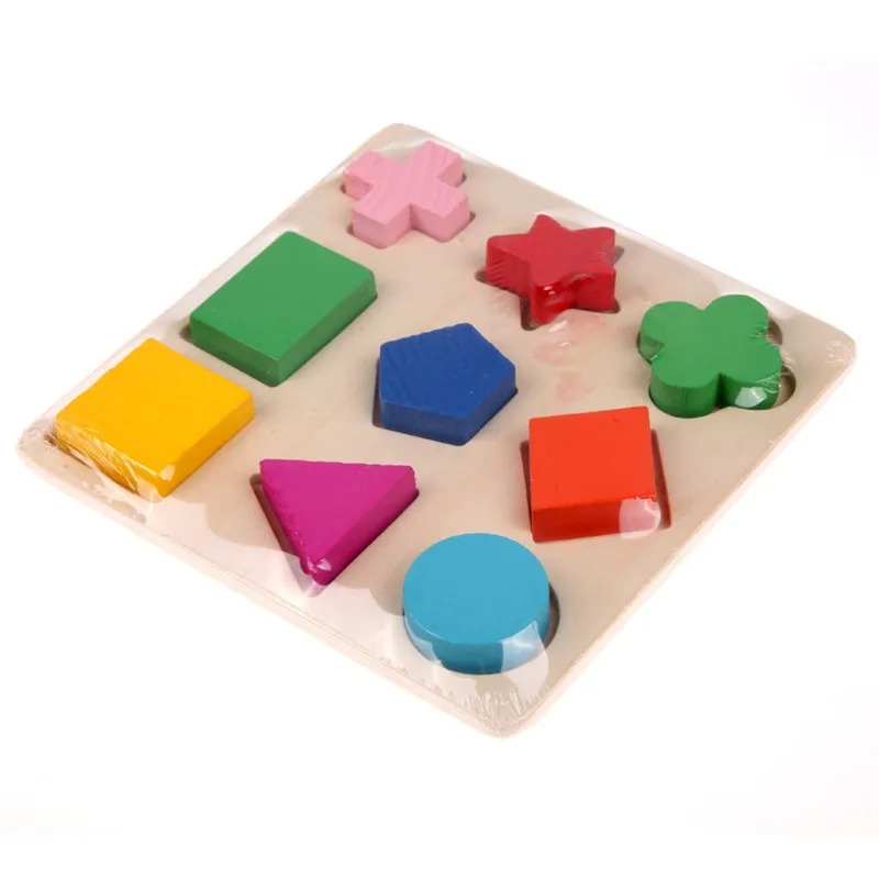 Kids Baby Wooden Learning Geometry Educational Toys Puzzle Montessori Early Learning Free Shipping