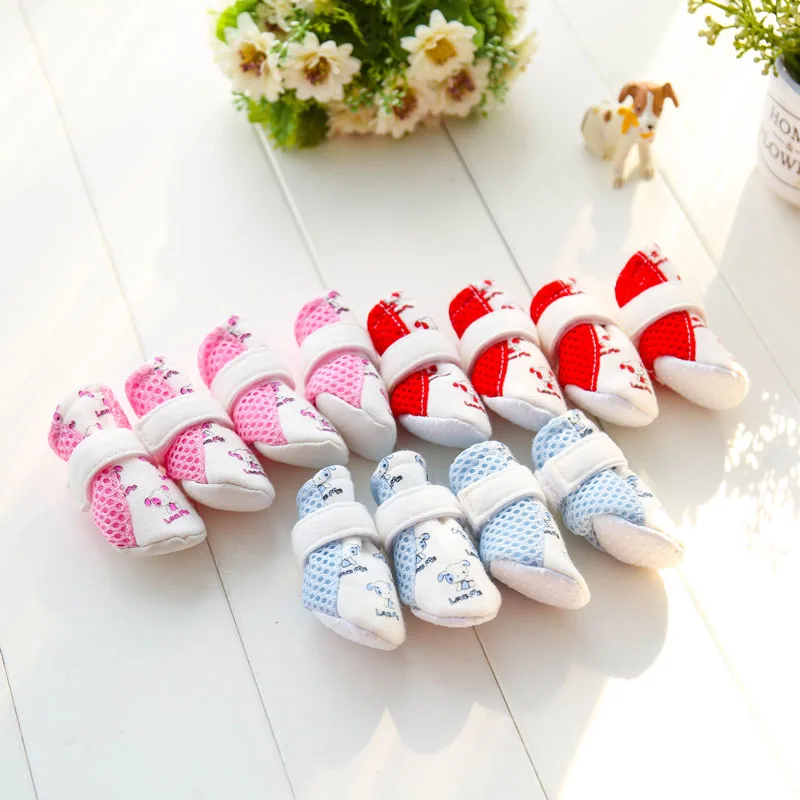 Сетчатая Мягкая Обувь для собак летняя дышащая домашняя обувь из полиэстера