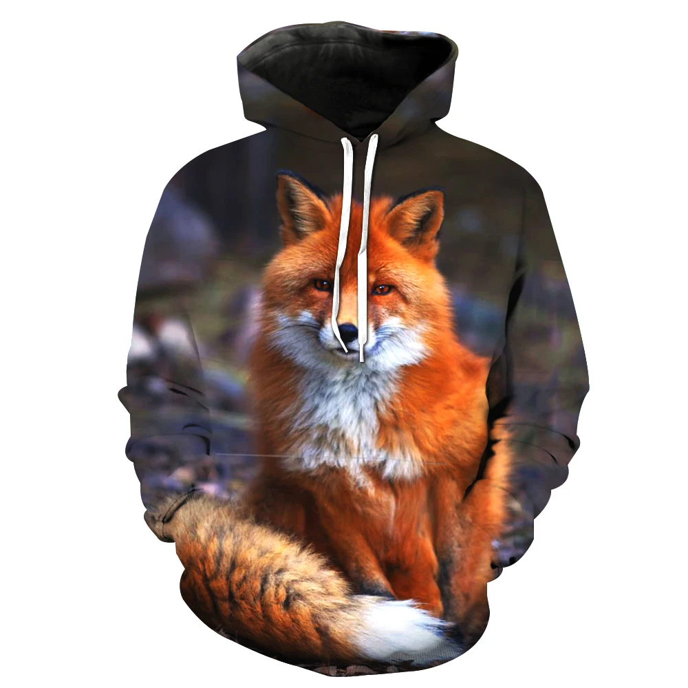 

2019 New Fashion Sweatshirt Men / Women 3d Hoodies Print Fox bird animal lovely pattern Slim Unisex Slim Stylish Hooded Hoodies