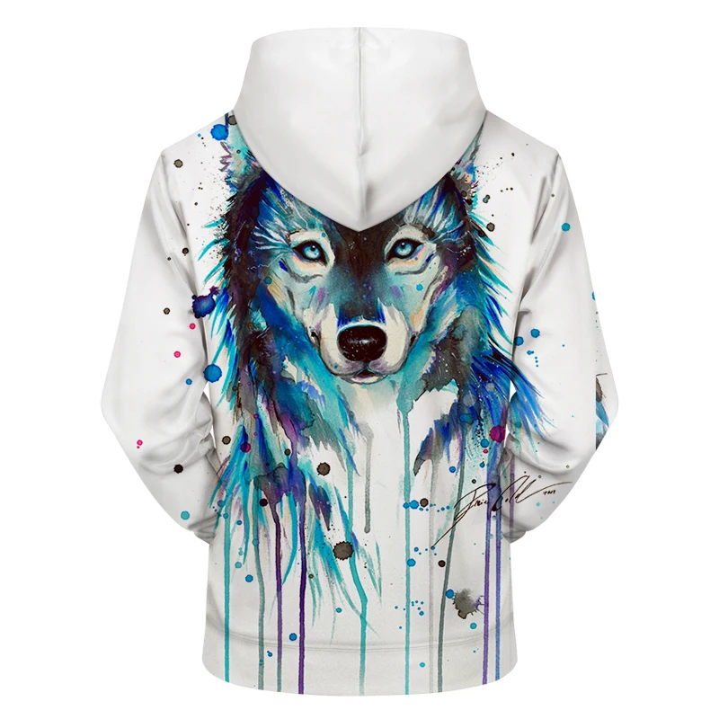 Мужская толстовка с капюшоном Ice Wolf от ELF cold Art мужские толстовки пуловер 3d