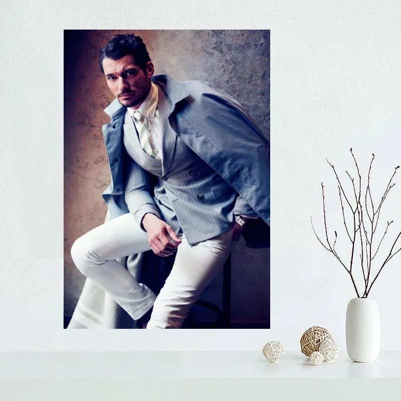 Художественный плакат David Gandy на холсте домашний декор тканевый настенный 27x40 см