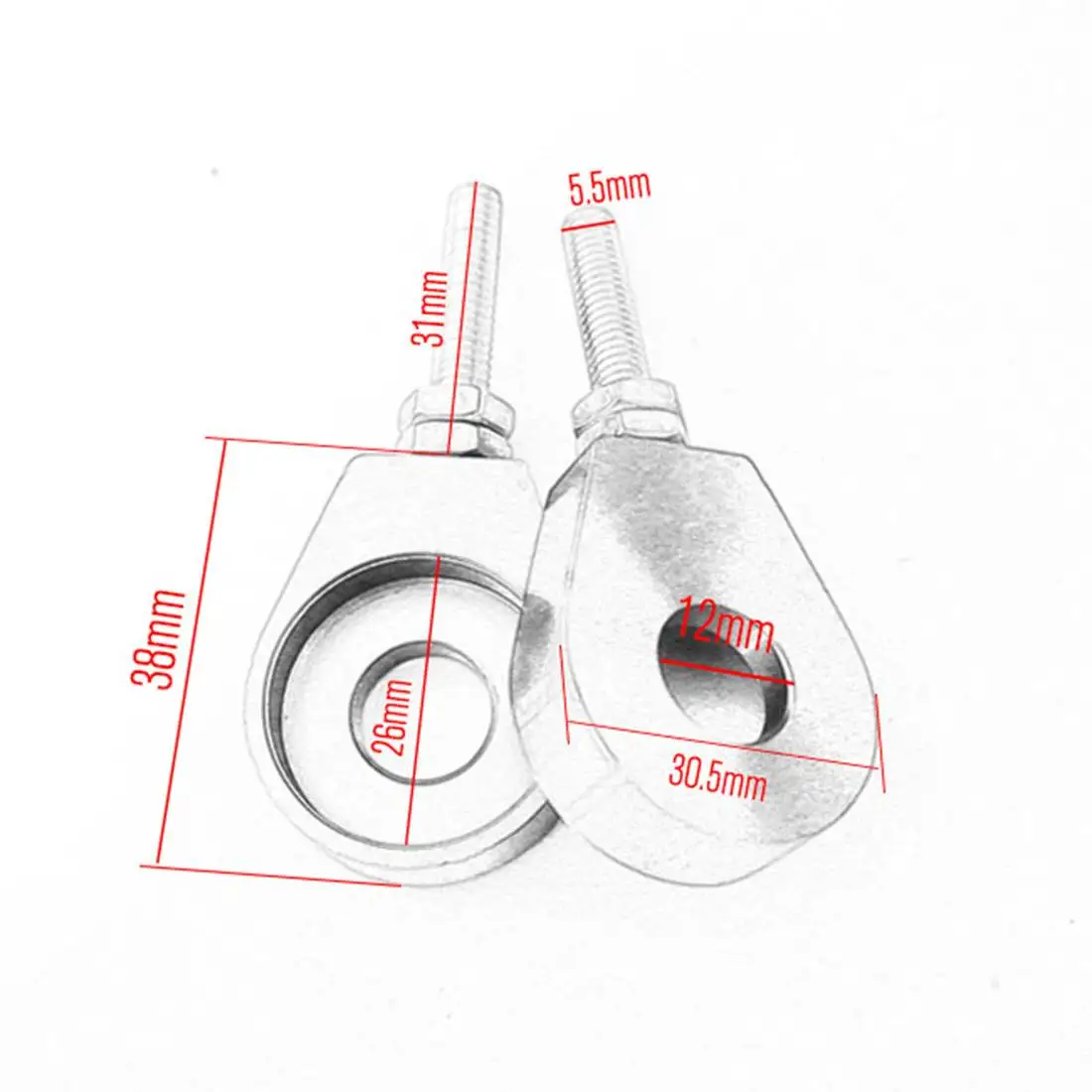 Красный сплав 12 мм натяжитель цепи заднего колеса регулятор для 110cc 125cc Pit Dirt