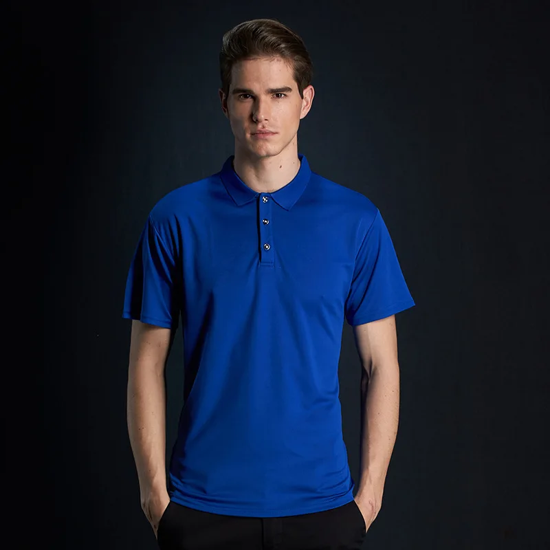 Dark Blue Новинка, однотонные летние мужские рубашки поло с коротким рукавом, высокое качество, спортивные майки для гольфа, тенниса, бизнес рубашки, блузы, топы - Цвет: Dark Blue