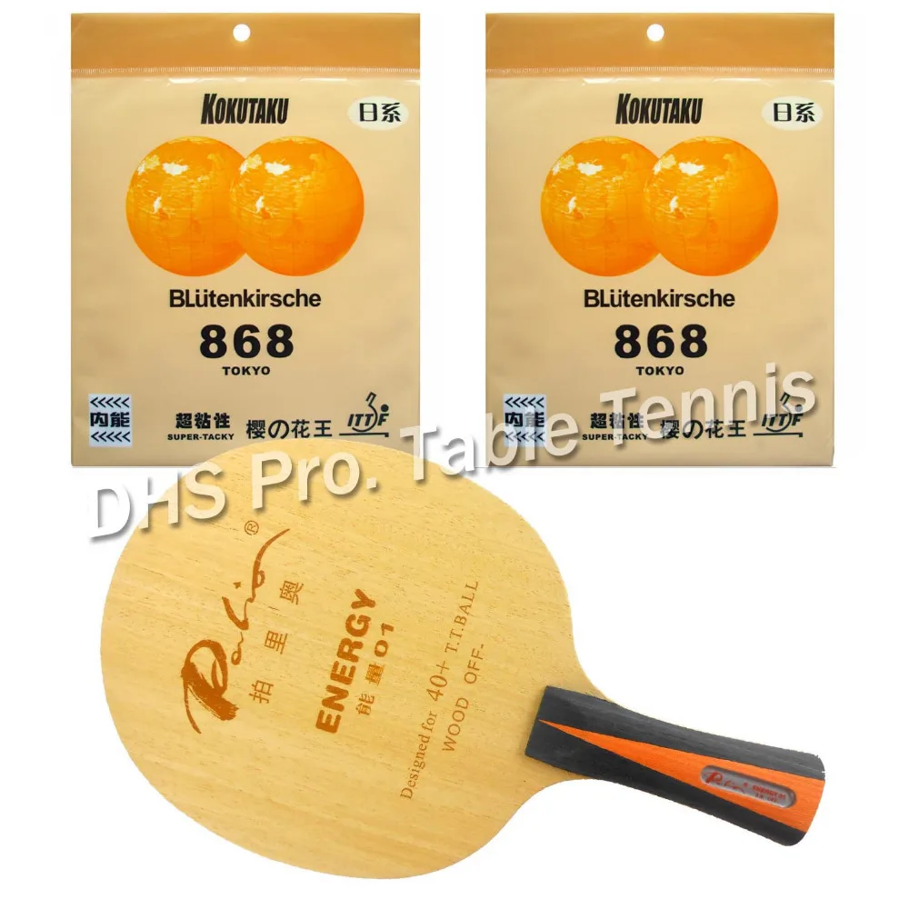 Palio ENERGY 01 Blade с 2x KOKUTAKU BLutenkirsche 868 Tokyo Rubbers Long Shakehand FL|palio blade|kokutaku bladepalio rubber |