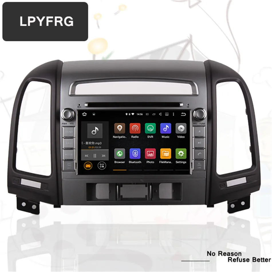 Восьмиядерный автомобильный DVD плеер на android 10 для HYUNDAI SANTA FE 2006 2012 с 64G флэш памятью