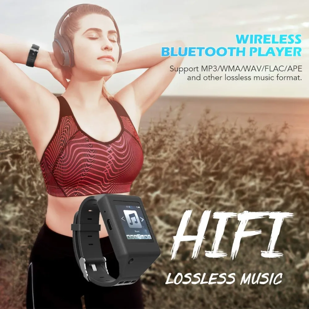mp3-плеер с Bluetooth 4,0 сенсорный экран 8 ГБ/16 ГБ HiFi музыкальный плеер Спортивный Портативный Walkman с fm-радио, электронная книга, фото, клип