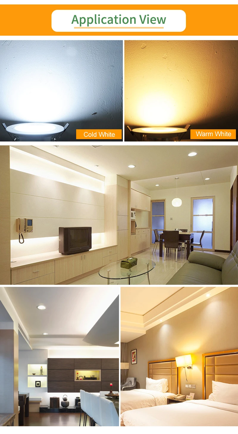 Kaguyahime LED Downlight 220V AC 110V Встраиваемый круглый светодиодный светильник 3W 5W 9W 15W Алюминиевый точечный светильник Теплый бел