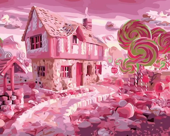Бескаркасные домашние картины Hansel и Gretel модульные живопись по номерам на холсте