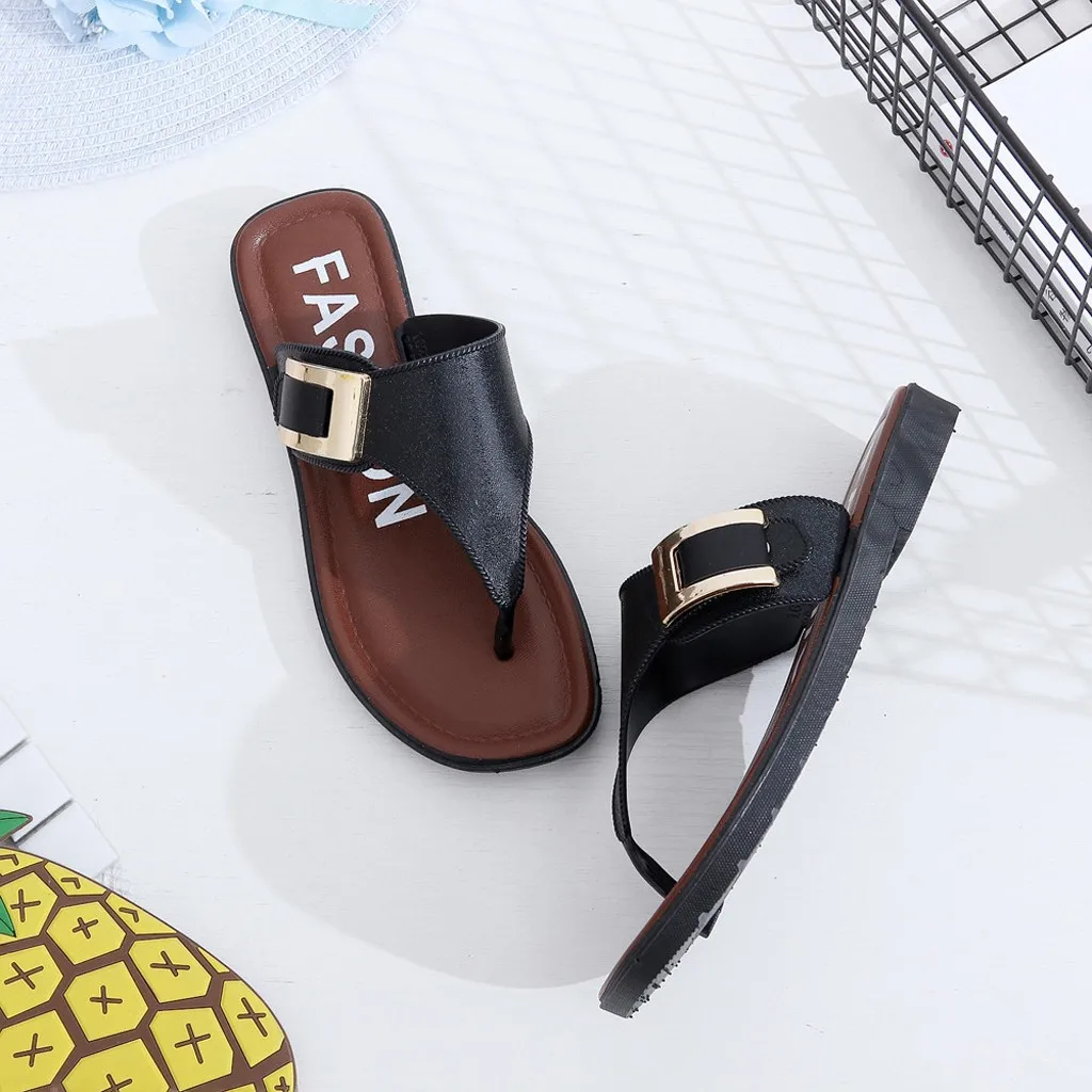 Модные женские шлепанцы SAGACE на плоской подошве повседневные пляжные сандалии