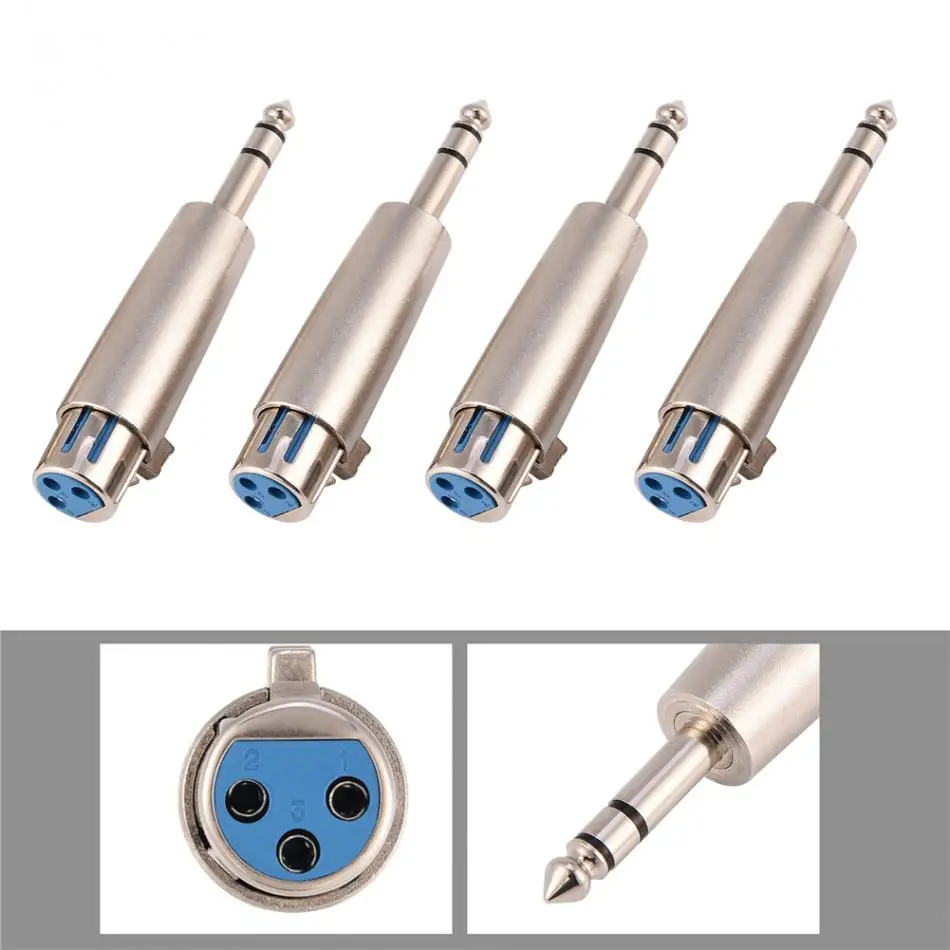 4 шт. 3 контактные разъемы для микрофона 6 35 мм 1/4 дюйма|xlr female|xlr 3-pinxlr xlr |