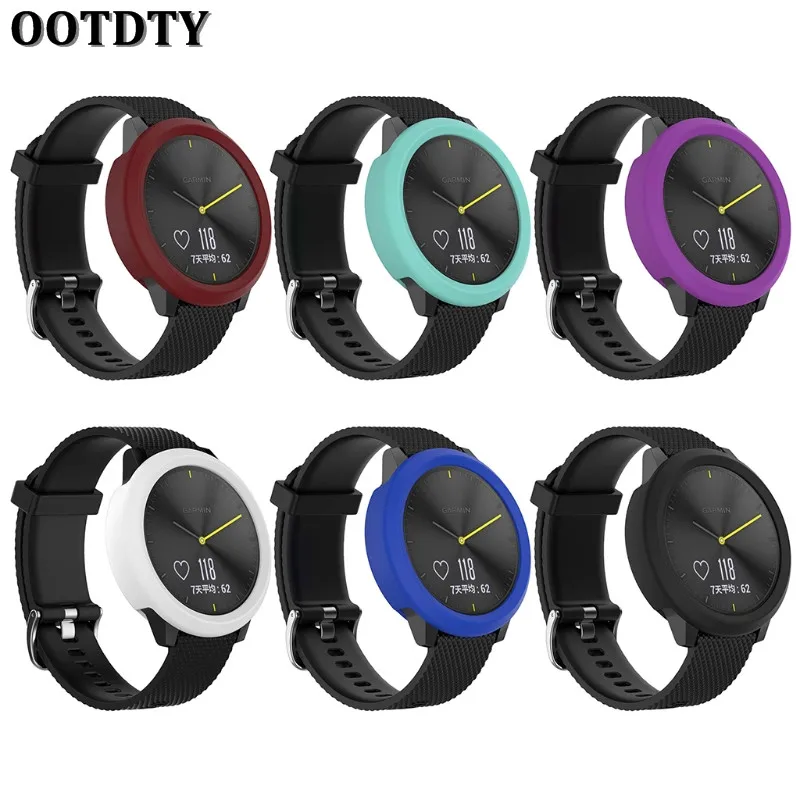 OOTDTY защитный чехол с силиконовой рамкой для спортивных часов Garmin Vivomove