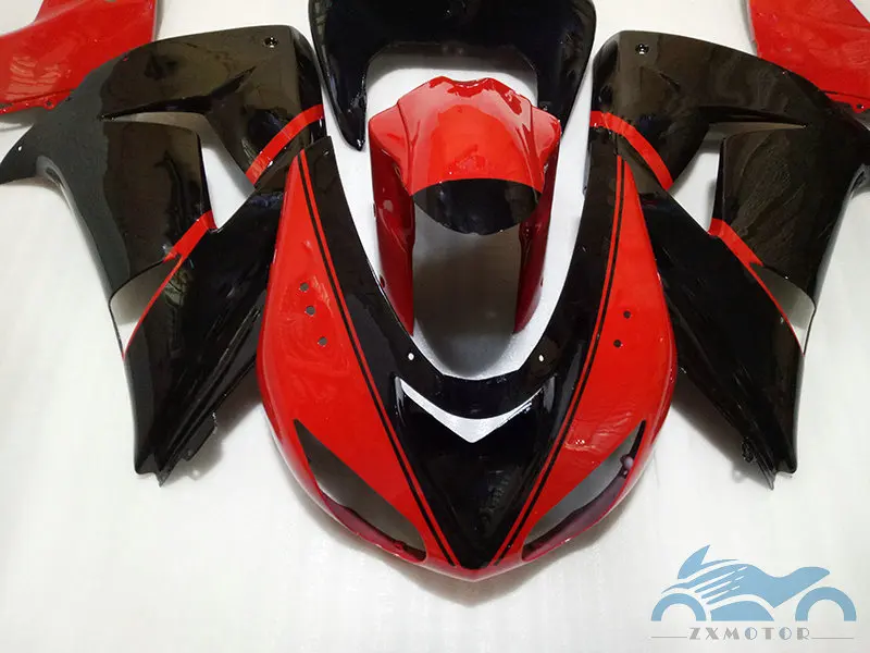Лидер продаж комплект обтекателей для Kawasaki Ninja ZX 10 R 06 07 красный черный дорожные